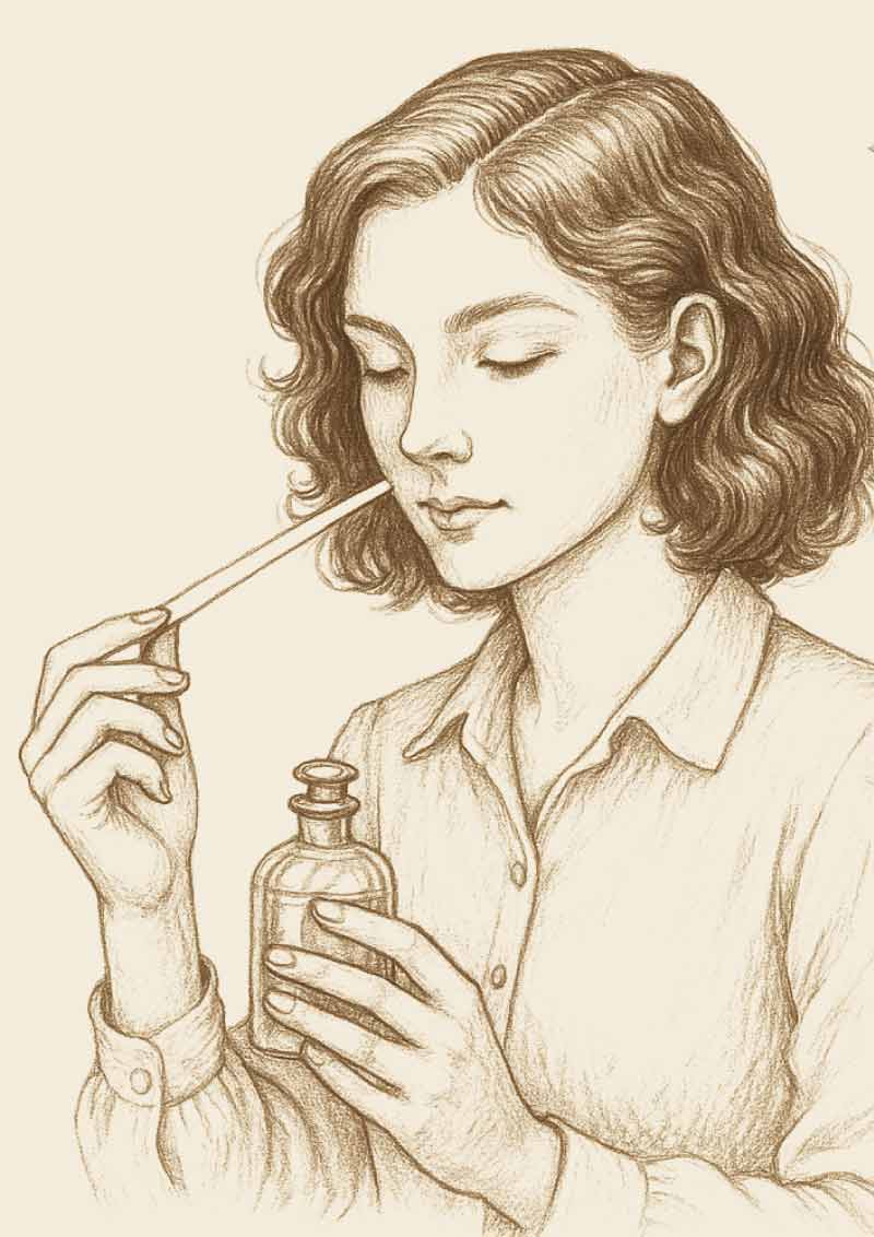 Woman testing fragrance